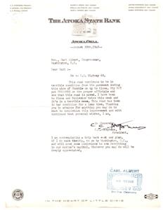 Letter to Congressman Regarding U.S. Highway 69 from C.C. Stephens, President of The Atoka State Bank, 1948-01-01 - 1948-12-31
