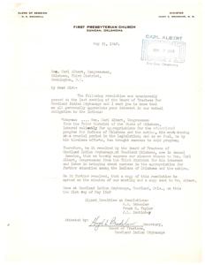 Resolution of Appreciation for Honorable Carl Albert, 1948-05-31