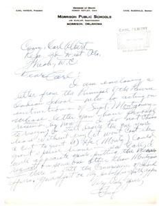Letter from Carl Albert regarding Resignation and Appreciation for Support, 1948-01-01 - 1948-12-31