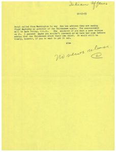 Reappointment of Floyd Maytubby as Governor of Chickasaws, 1955-01-01 - 1955-12-31