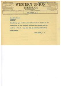 Urgent Appeal for Retention at Talihina Hospital, 1957-08-10
