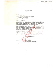 Support for the Eastern Oklahoma All-Indian Singing Convention, 1947-05-12