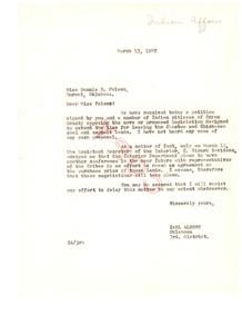 Opposition to Legislation on Choctaw and Chickasaw Lands, 1947-03-13