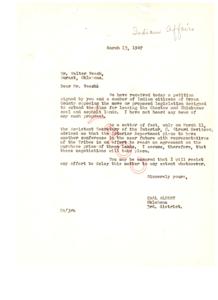 Opposition to Extension of Leasing Time for Choctaw and Chickasaw Lands, 1947-03-13