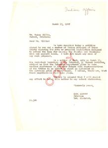 Opposition to Extension of Leasing Time for Choctaw and Chickasaw Lands in Oklahoma, 1947-03-13