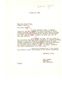 Opposition to Extension of Leasing Time for Choctaw and Chickasaw Lands, 1947-03-14