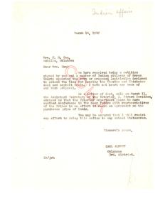 Concerns Regarding Leasing of Choctaw and Chickasaw Lands, 1947-03-14