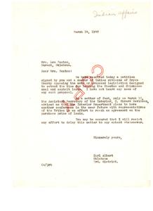 Concerns Regarding Leasing of Choctaw and Chickasaw Lands, 1947-03-14
