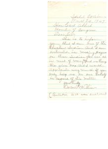 Request for Financial Assistance for Choctaw Indian Crop, 1947-03-24