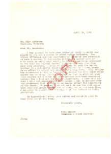 Update on Coal and Asphalt Lands Negotiations, 1947-04-14