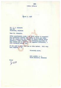 Investigation into the Choctaw Treaty of 1861, 1957-01-01 - 1957-12-31