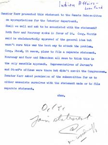 Oklahoma Lawmakers Advocate for Direct Appropriation to Cover Indian Loan Administration Costs, 1959-05-13