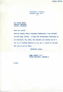 Correspondence Regarding Choctaw Lands and Per Capita Payments, 1959-01-01 - 1959-12-31