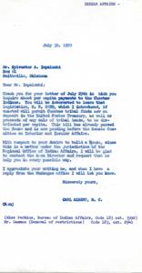 Inquiry About Choctaw Dictionary, 1959-12-07