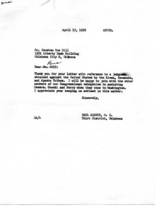 Recommendation for Indian Claims Commission Vacancy, 1959-07-10