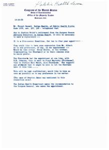 Appointment for Surgeon General&#39;s Advisory Committee on Indian Health, 1964-01 - 1964-12-31