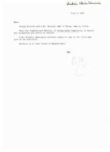 Concerns Raised About Commissioner Watkins of Indian Claims Commission, 1964-07-09