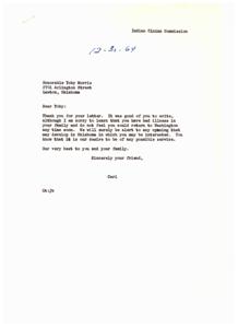 Friendship and Service: Correspondence Between Carl Albert and Toby, 1964-01