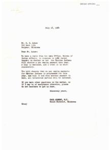 Per Capita Payments for Choctaw Indians, 1964-01 - 1964-12-31