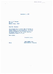 Choctaw Indian Settlement Inquiries, 1964-08-25