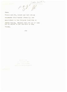 Recommendation for Appointment to Advisory Committee on Indian Health, 1964-01 - 1964-12-31