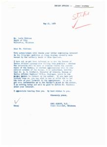 Potential Principal Position at Jones Academy, 1964-01 - 1964-12-31