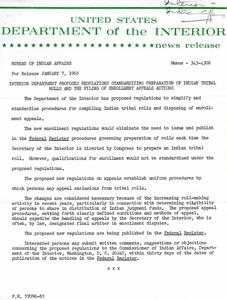 Bureau of Indian Affairs Area Office Headquarters Jurisdictions, 1965-01-10 - 1965-12-31