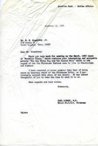 Resolution and Correspondence Regarding Compensation for Governor of Chickasaw Nation, 1964-09-03