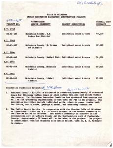 Indian Contract Award for Water Wells in Choctaw Tribe, 1967-04-21