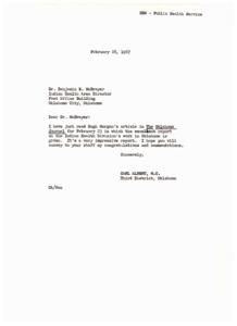Letter of Appreciation from Carl Albert, M.C. to Sula Goodman, 1967-02-28