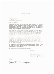 Meeting with Dr. Rabeau: Executive Officer Position in Oklahoma City Area Office, 1967-01-01 - 1967-12-31