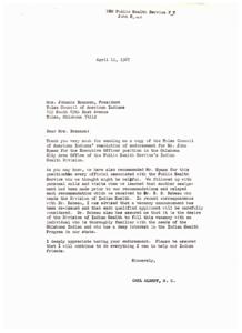 Letter of Recommendation for John Spaan for Executive Officer Position in Public Health Service&#39;s Indian Health Division, 1967-04-06