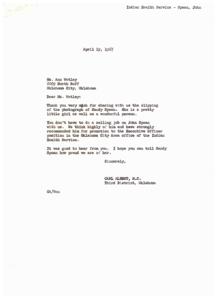 Support for John Spaan&#39;s Appointment in Indian Health Area Office, 1967-04-10