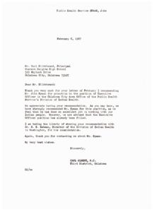 Leadership Appointment in Oklahoma Area Indian Health Program, 1967-01-17