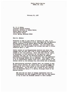 Correspondence Regarding Indian Health Services, 1967-01-10