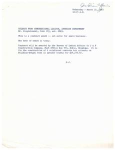 Supporting Youth Development: A Letter from the Bureau of Indian Affairs, 1967-01-01 - 1967-12-31
