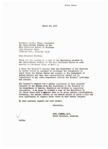 Response from the White House on Indian Affairs Transfer, 1967-03-31