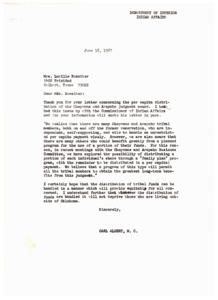 Support for Per Capita Distribution of Cheyenne and Arapaho Indian Tribes&#39; Judgment Claims, 1967-06-15