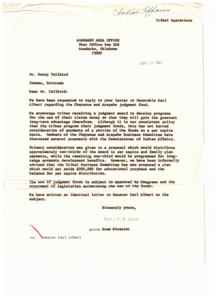 Request for Per Capita Distribution of Cheyenne and Arapaho Judgment Award, 1967-06-13
