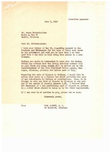 Advocating for Native American Rights: A Letter to Carl Albert, 1949-06-07