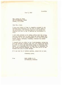 Payment for Choctaw and Chickasaw Lands: Important Information, 1949-06-07