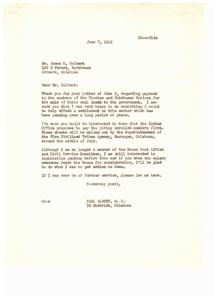 The Choctaw and Chickasaw Indian Settlement: A Letter of Appreciation, 1949-06-05