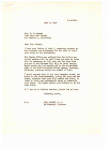 Payment for Choctaw and Chickasaw Coal Lands, 1949-06-07