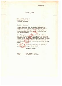 Correspondence Regarding Delayed Applications for Choctaw-Chickasaw Funds, 1949-07-25