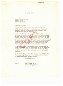 Correspondence Regarding Heirship Claims of Deceased Chickasaws, 1949-07-22