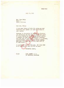 Correspondence Regarding Choctaw and Chickasaw Land Payments in 1949, 1949-07-20