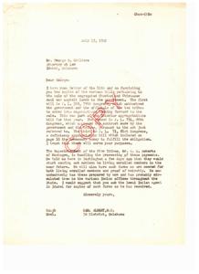 Correspondence Regarding the Sale of Segregated Choctaw and Chickasaw Lands to the Government, 1949-07-15