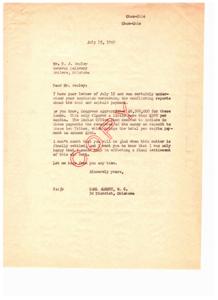 Clarification on Coal and Asphalt Payments to Tribes: A Letter to Mr. D.J Wesley from Carl Albert, M.C., 1949-07-15