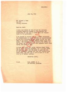 Government Payment to Choctaws and Chickasaws for Land Sales: An Update, 1949-07-12
