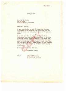 Correspondence Regarding Payment to Choctaws and Chickasaws for Land Sales to the Government, 1949-07-09